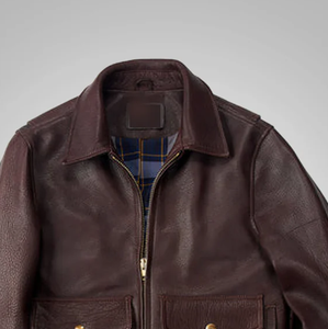 High Quality Leather Aviator <b>Pilot</b> Bomber <b>Jacket</b> Spring Formal Waterproof Vintage Front Logo Sample Service Available - Product Image 5