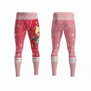 Leggings Térmicos de Compresión para Hombre con Logotipo de Marca Personalizado, Color Morado, OEM, Pantalones Deportivos para Yoga y Running - Product Image 4