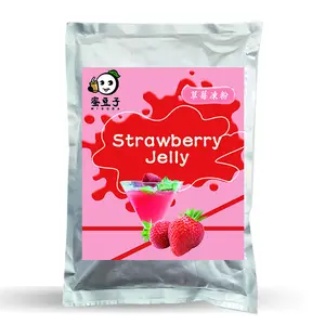थोक तत्काल स्ट्रॉबेरी फल स्वाद हलवा पाउडर जेली मिठाई ताइवान चाय की दुकान से संघटक पेय Toppings