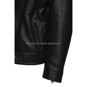 2025 OEM Premium Black Sheep-Skin Leather <b>Jacket</b> <b>Men's</b> Fur Collar Zipper Knitted Plus Size Winter Fashion <b>Jackets</b> - Product Image 5