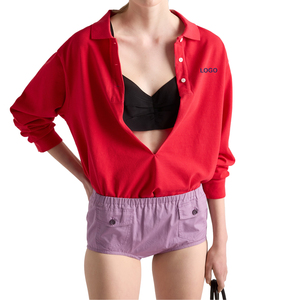 Polo de Manga Larga para Mujer, Estilo Moderno, Algodón Piqué, Talla Grande, Premium, Vintage, Casual, Streetwear, OEM, Personalizado, a la Moda - Product Image 1