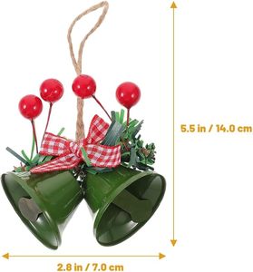 Campana colgante navideña de metal creativa con etiqueta privada, estilo rústico, para decoración de fiestas en el hogar. - Product Image 2