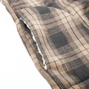 Chemise-veste en flanelle de coton biologique à carreaux doublée de sherpa chaud pour homme (entièrement doublée de sherpa) - Product Image 5