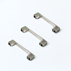 Poignée de meuble carrée moderne en alliage de zinc, finition nickel brossé, écologique, pour tiroirs de cuisine et salle à manger - Product Image 4