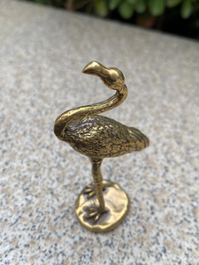 Figurine d'Oiseau Grue en Laiton Faite à la Main, Sculpture Élégante en Métal, Statue d'Oiseau à Long Cou, Décoration de Table pour la Maison et le Bureau, Faune Sauvage - Product Image 2