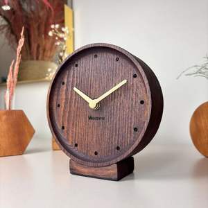 Horloge murale analogique en quartz en bois personnalisée, design Art Déco fait main, étanche, décoration de mariage et de maison - Product Image 6