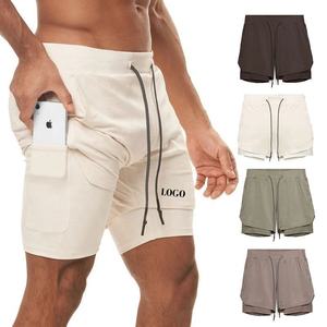 Men Quick Dry Waterproof Breathable 100% Polyester Running <b>Shorts</b> <b>with</b> Back <b>Zip</b> Phone <b>Pocket</b> for Workout Gym Training Marathon - Product Image 4