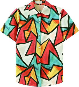 Short Sleeve Loose Fit Casual Button Down <b>Shirts</b> Summer Beach <b>Women</b> <b>Hawaiian</b> <b>Shirt</b> Woven Polyester Party ODM - Product Image 1
