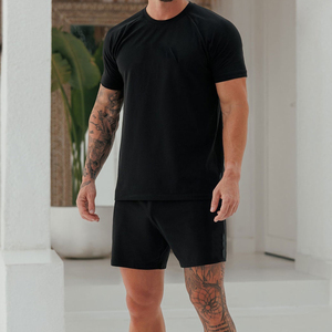 Shorts de sport pour homme respirants, à séchage rapide, écologiques, en polyester/coton, taille mi-haute, avec cordon de serrage, logo frontal et poches - Product Image 6