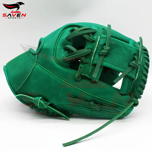 En gros Gants de baseball en cuir vert intégral vert uni pour infield, lanceur, attrapeur et softball, équipement d'entraînement - Product Image 3