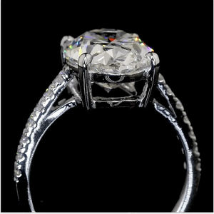 Nouvelle conception, bague de fiançailles et de mariage en diamant de laboratoire ovale 4.0 CT, avec certification IGI, couleur D-E et clarté VVS-VS, pour femmes - Product Image 3