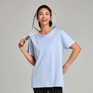 Camiseta de Mujer He She Wears, Color Gris Oscuro, Cuello Redondo, Manga Corta, Corte Holgado, 100% Algodón Jersey, Casual, Transpirable, Bordada, para Primavera - Product Image 5