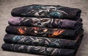 Camisetas de Franela Extra Grandes Personalizadas con Hombros Caídos, Estilo Urbano, Lavado Ácido, Estampado Gráfico de Anime, Vintage, para Hombre, de Tela Gruesa - Product Image 3