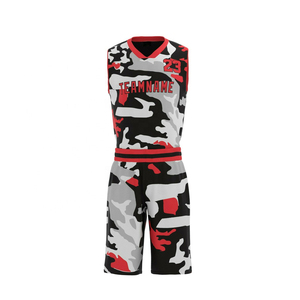 Meilleur nouveau design, maillot de basket-ball réversible pour adultes, imprimé camouflage, 100% polyester, personnalisé, respirant, taille plus, uniforme d'équipe - Product Image 5