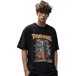 T-shirts en coton personnalisés T-shirts graphiques surdimensionnés neufs pour hommes T-shirt 100% coton pour hommes coupe ample - Product Image 1