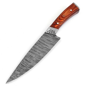 Couteau de Chef de Cuisine en Acier Damas Fait Main, Manche Ergonomique en Résine Ambidextre, Finition Brossée, Qualité Supérieure, OEM - Product Image 1