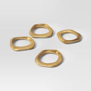 Elegant Gold Color Metal Napkin Ring Holder For <b>Cloth</b> Napkins Dining <b>Table</b> Decoration For Special Occasions - Product Image 1