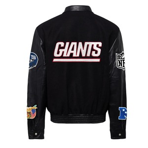 เสื้อแจ็คเก็ตวาร์ซิตี้ขนสัตว์และหนังของทีมนิวยอร์กไจแอนท์ส สีดำ - Product Image 2