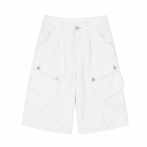 Pantalones Cortos Cargo de Cintura Alta para Hombre, Personalizables, 100% Algodón, Diseño Transpirable, Estilo Urbano, Hechos en Pakistán - Product Image 3