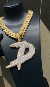 Colgante de Moissanita con Letra A-Z, 26 Letras, Certificado GRA, Joyería Hip Hop para Hombre, Plata 925, Color D, VVS - Product Image 2