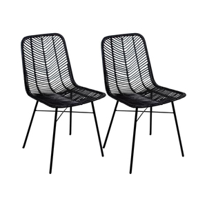 Fauteuil en fil métallique bleu, style Mid-Century Modern, avec dossier à lattes, ensemble de 2 chaises de salle à manger, pour l'extérieur, villas, appartements, meubles - Product Image 6