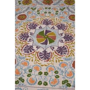 Lavinas Vintage Suzani Kantha Embroidered <b>Quilt</b> Handmade 100% Cotton Boho Bedspread <b>Throw</b> Blanket Eco-Friendly Washable - Product Image 3