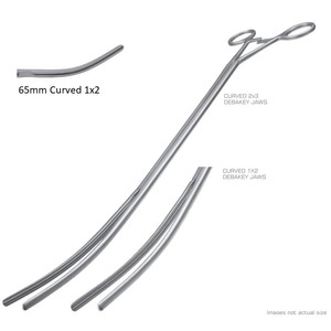 Pinzas DeBakey Toracoscópicas Curvas, Eje de 10 mm, 2x3 Mordazas, Curva de 100 mm, Longitud de Trabajo de 25.5 cm, Longitud Total de 36 cm, con Mecanismo de Trinquete – ZETOMEDPRO - Product Image 2