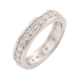 Bague de mariage demi-éternité classique en or rose pur 10K/14K/18K avec diamants de laboratoire, sertie en canal, pour femme, bague de mariage empilable - Product Image 2