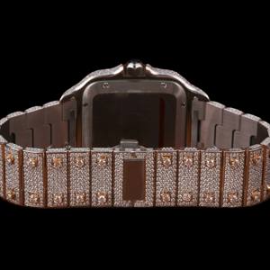 Hip Hop Style Two Tone Brilliant Cut Moissanite <b>Diamond</b> With Square Dial Custom Iced Out Rapper <b>Watch</b> Modern Fashion Wristwatch - Product Image 3