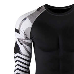 High Quality <b>Men's</b> Short Sleeve Rashguard <b>Compression</b> MMA BJJ Training <b>Shirt</b> Quick Dry Breathable Gym Wear - Product Image 5