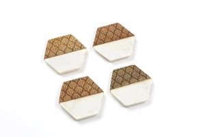 <b>Marble</b> Wooden Coaster <b>Set</b> Handmade Modern Drink Holder for Kitchen Dining <b>Coffee</b> <b>Table</b> Elegant Decorative Accent - Product Image 2