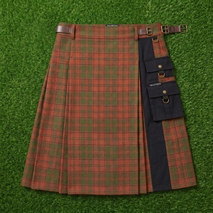 MAATTIERA SPORTS WEAR Unisex Tartan Utility <b>Plastics</b> Cargo Kilt Pleated Highland Style Multi <b>Pockets</b> Belt Straps Custom Premium - Product Image 6