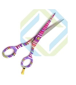 Ciseaux de barbier droitiers à lame droite de 6 pouces au design élégant, en acier inoxydable, pointes aiguisées, manche en caoutchouc, outil de coupe de cheveux - Product Image 1