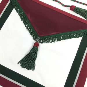 Customized Masonic Apron Square Shape Solid Color Fabric Woven Badge with Lace Decoration for Garment Application - Product Image 4