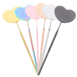 Wholesale Beauty Private Label Manual Class I Heart-Shaped Eyelash Extension <b>Mirror</b> Black Stainless Steel Square - Product Image 5