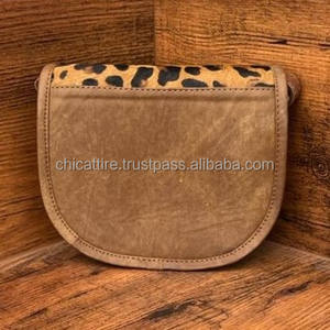 กระเป๋าหนังแฮนด์เมดกระเป๋าสะพายข้างสำหรับผู้หญิงกระเป๋าหนังแท้กระเป๋าเงินหนังแท้มีสายคล้องไหล่พิมพ์ลายสัตว์กระเป๋าอานม้าของขวัญสำหรับเธอ - Product Image 4