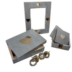 Elegant Handmade Resin Inlay Photo <b>Frame</b> with <b>Brass</b> Floral Accents Vintage Inspired Mdf <b>frames</b> Decor for Timeless Memories - Product Image 3