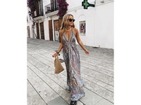 Robe longue d'été florale en soie, style Y2K, taille unique, sans manches, à pois tropicaux, lavable, respirante, pour les vacances, longueur ras du sol