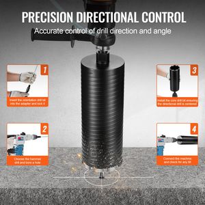 Punta diamantata da 4 pollici per foratura a umido/a secco per mattoni, blocchi e cemento con adattatore per punta pilota e attacco SDS Plus - Product Image 5