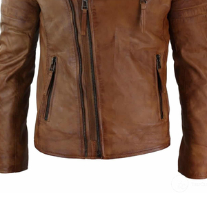 Chaquetas de Cuero PU de Buena Calidad al por Mayor, Diseño de Moda, Chaquetas Casuales de Motociclista con Cierre, Transpirables, Tallas Grandes - Product Image 5