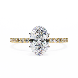 Anillo de Compromiso con Diamante Ovalado de 1 Quilate Cultivado en Laboratorio, Diseño Único, Oro de 14K, Certificado IGI, Diamante VS DEF para Aniversario o Boda - Product Image 1