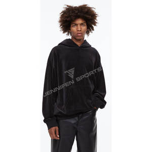 Sweat-shirts pour hommes, décontractés, à capuche, en velours 100%, tissu uni, respirant, design tendance, élégants, OEM - Product Image 3