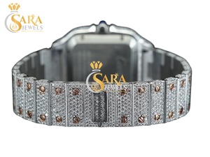 Montre Moissanite en or glacé haut de gamme, diamants étincelants créés en laboratoire pour les cadeaux de fête ou les collectionneurs disponibles au meilleur prix - Product Image 2