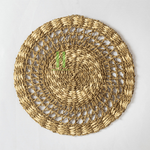Hot Trend Eco-friendly Natural Bohemian Round Seagrass Charger Plate <b>Wall</b> Decoration Flower Placemat Home <b>Table</b> Mats - Product Image 2