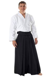 Uniforme d'arts martiaux Aikido unisexe, haut blanc, pantalon noir, 100% coton, coupe ample, durable, léger, adulte, Eoin Winston sports - Product Image 2