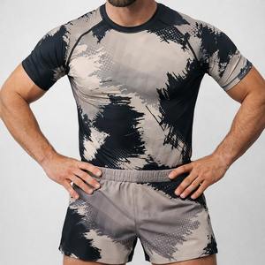 Ensemble Rash Guard MMA Personnalisé Unisexe BJJ No Gi – Maillot de Compression et Short de Combat Respirant à Séchage Rapide pour Entraînement – Sublimation - Product Image 1