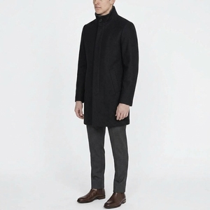 Men's Winter Long <b>Coat</b> Stand Collar Jacket Classic Casual Outerwear With Button Front And Functional Side Pockets - Product Image 3