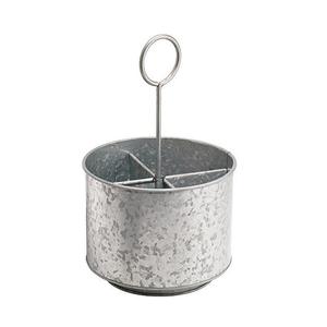 Portacubiertos rústico galvanizado de primera calidad, soporte metálico resistente para utensilios de cocina. - Product Image 1