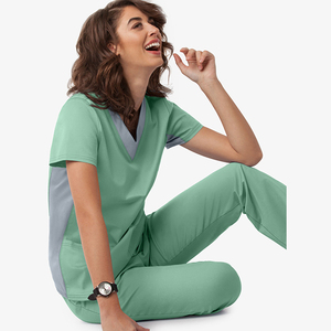 LEDBURY 72%Polyester/21%Rayon/7%Spandex Knitted Unisex Nursing Wear <b>Scrub</b> <b>Top</b> Needle Detection High Quality Wholesale OEM - Product Image 6