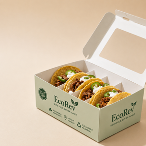 Envases de Papel Biodegradables EcoRev para Alimentos, Personalizados con Logotipo, Caja para Tacos Ecológica para Llevar - Product Image 3